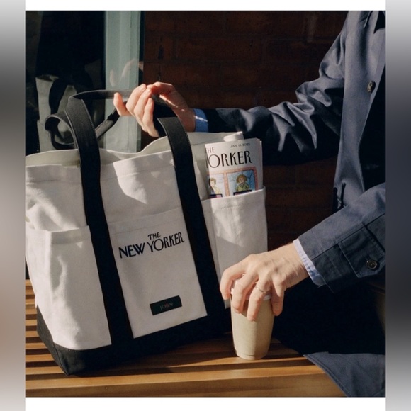 NWT J.CREW X COLAB THE NEW YORKER HEAVY  TOTE BAG - Picture 7 of 7
